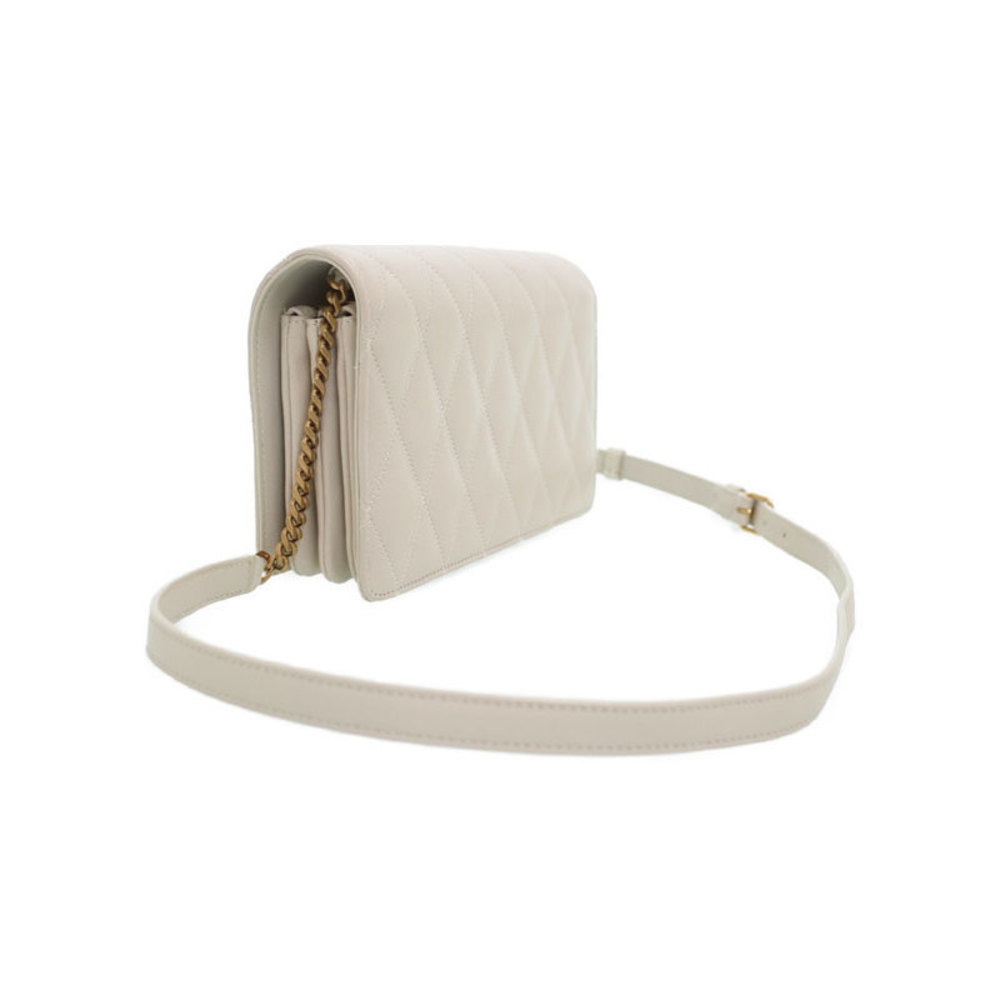 Saint Laurent Paris Monogram Angie Shoulder Bag Beige Black - Picture 2 of 9